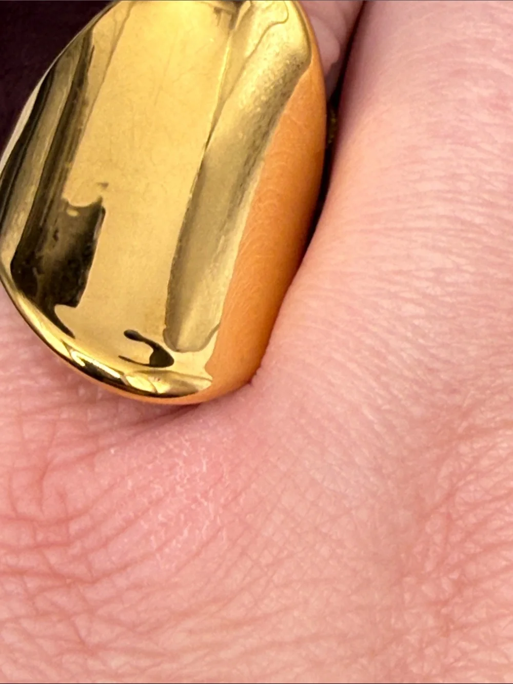 14k gold electroplate over resin ORONUOVO modern geometric runway size 7 milor